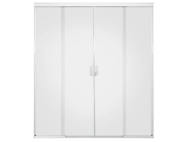 Porta de Vidro Plus Incolor 4 folhas 8mm com perfil Branco