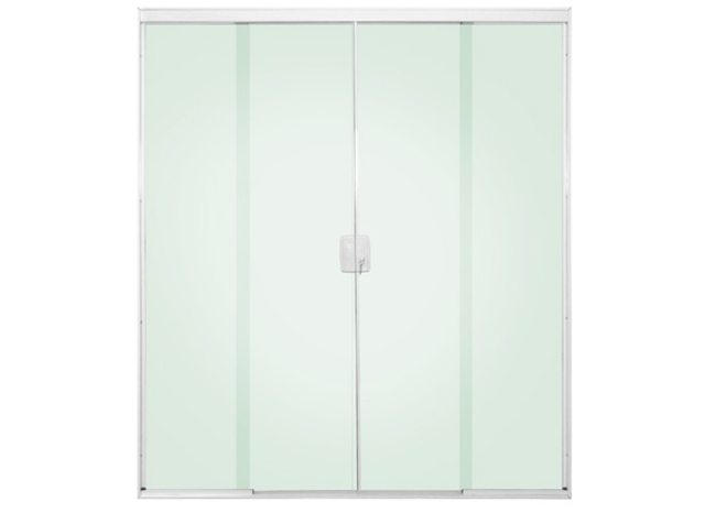 Porta de Vidro Plus Verde 4 folhas 8mm com perfil Fosco
