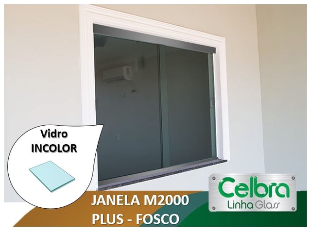 Janela M2000 Plus Fosco Vidro Incolor 6mm