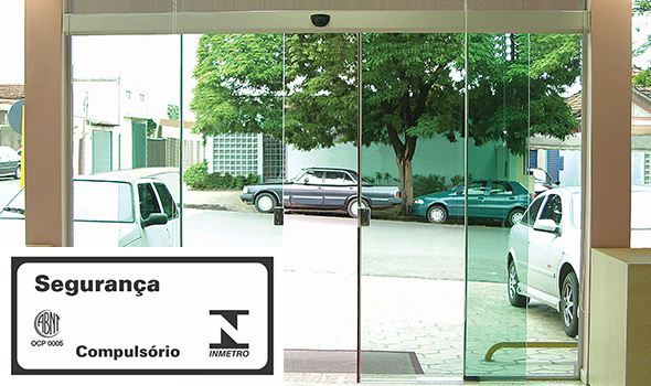 Porta Social Tore Brushless Branca para 1 folha em vidro com 4,00mt de largura