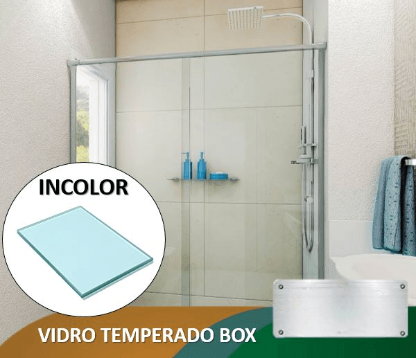 Vidro Temperado Incolor 8mm (Box de Banheiro)