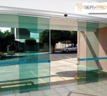 Porta Social Bona Flash JetFlex i BLDC Branca para 2 folhas em vidro com 2,00mt de largura