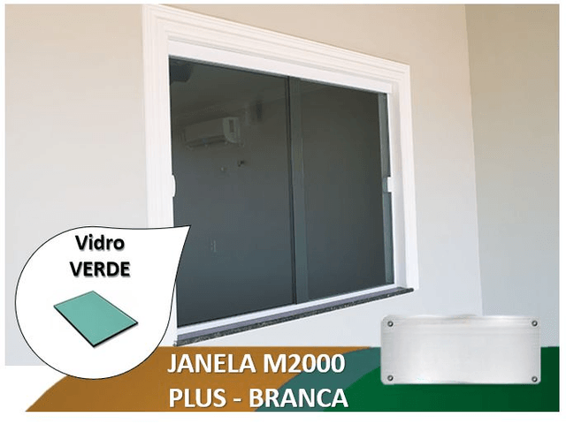 Janela M2000 Plus Branca Vidro Verde 8mm