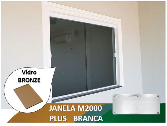 Janela M2000 Plus Branca Vidro Bronze 8mm
