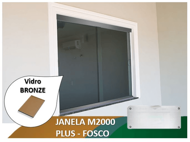 Janela M2000 Plus Fosco Vidro Bronze 8mm