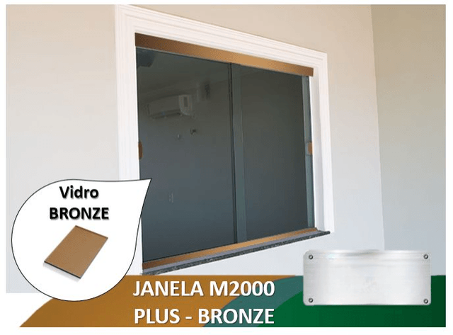 Janela M2000 Plus Bronze Vidro Bronze 8mm