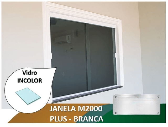 Janela M2000 Plus Branca Vidro Incolor 6mm