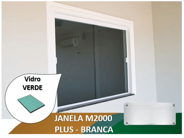 Janela M2000 Plus Branca Vidro Fume 6mm