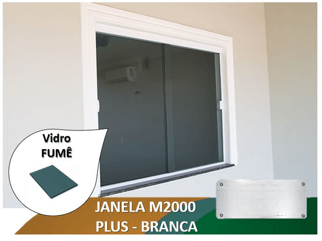Janela M2000 Plus Branca Vidro Verde 6mm
