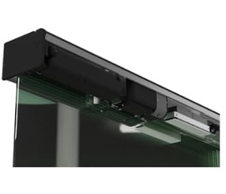 Porta Social Wind BLDC Brushless 24V Branca para 2 folhas em vidro com 5,00mt de largura