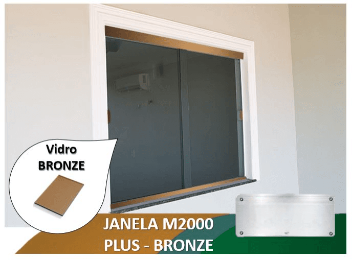 Janela M2000 Plus Bronze Vidro Bronze 6mm